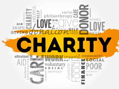 Charity word cloud collage, business concept background Charity word cloud collage, business concept background